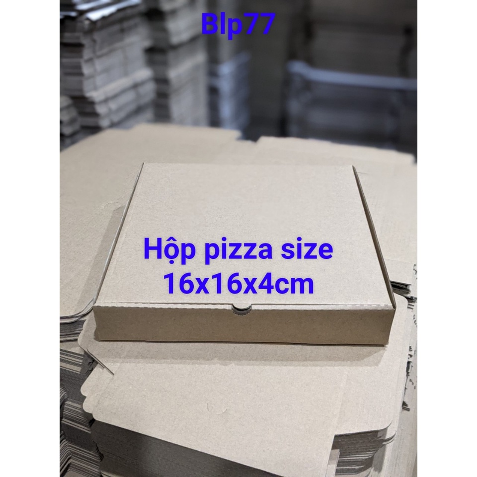 Hộp carton đựng bánh pizza size 16x16x4cm