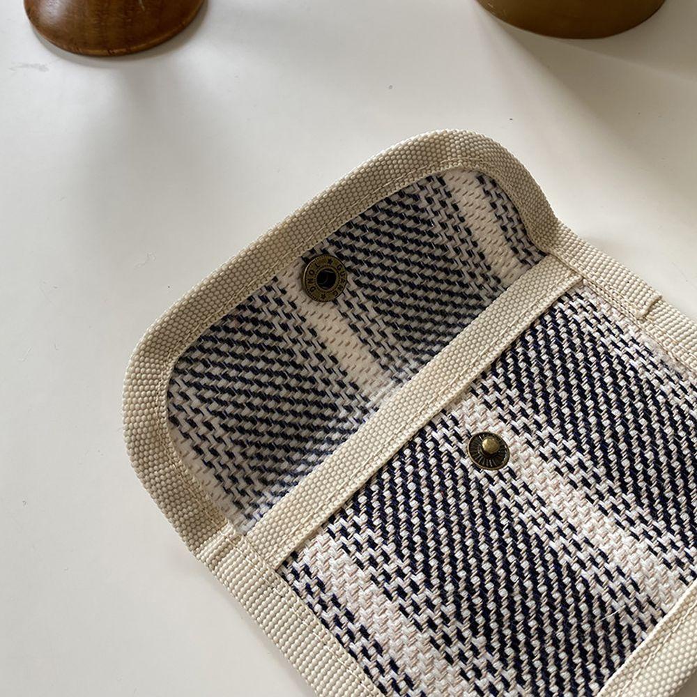 ELEGANT Ví Đựng Tiền Xu Bằng Vải Canvas Họa Tiết Sọc Xinh Xắn Dành Cho Nữ