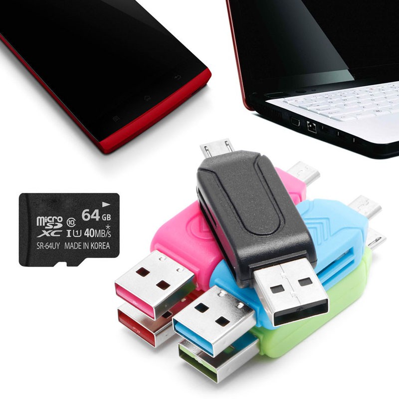 Đầu Đọc Thẻ Nhớ Micro Usb 2.0 Otg Sdxc Tf Sd 2 Trong 1 Cho Điện Thoại Android