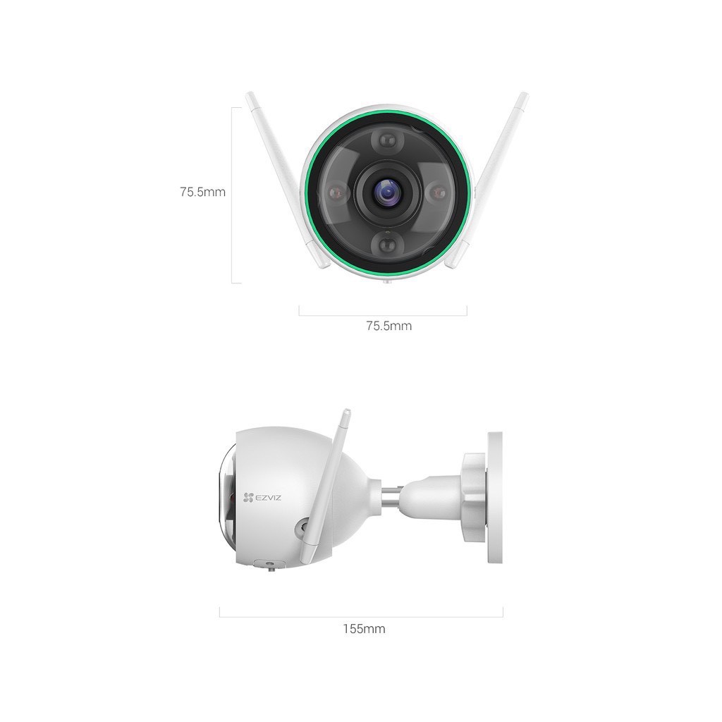 Camera ngoài trời Ezviz C3N 2Mp 1080p có màu ban đêm ,Có AI