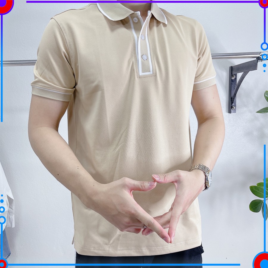 Áo Polo nam cổ trụ chất liệu vải cotton 3 màu trẻ trung đơn giản ,phong cách hiên đại co dãn thoải mái | BigBuy360 - bigbuy360.vn