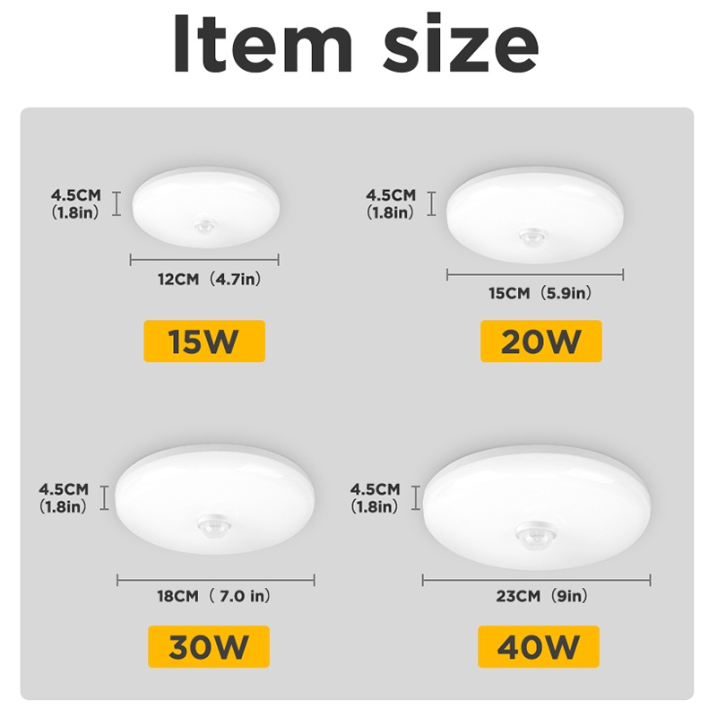 Đèn âm trần CHUANGYANG LED PIR 12W 15W 18W 20W 30W 50W cảm biến chuyển động