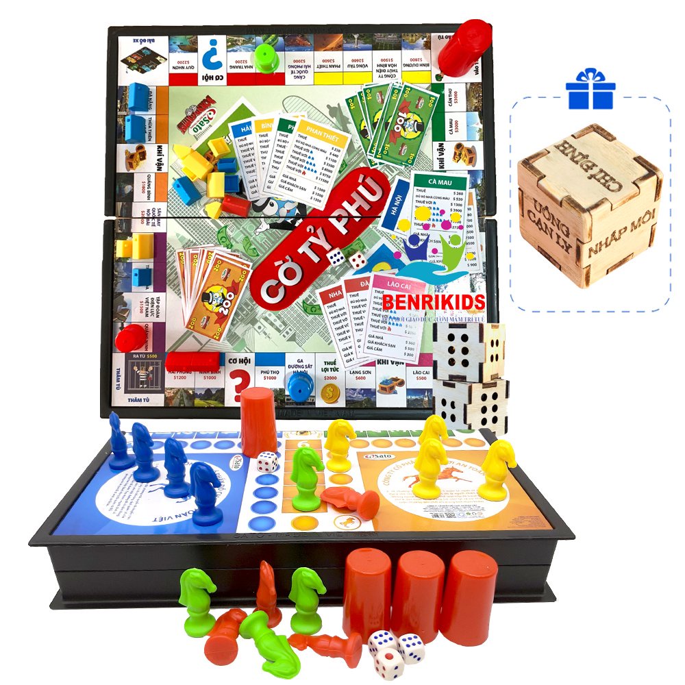 Bộ Cờ Thông Minh Sato Bằng Nhựa, Board Game Đối Kháng, Đồ Chơi Giải Trí Vui Nhộn Cho Gia Đình,Bạn Bè Kèm Xúc Xắc