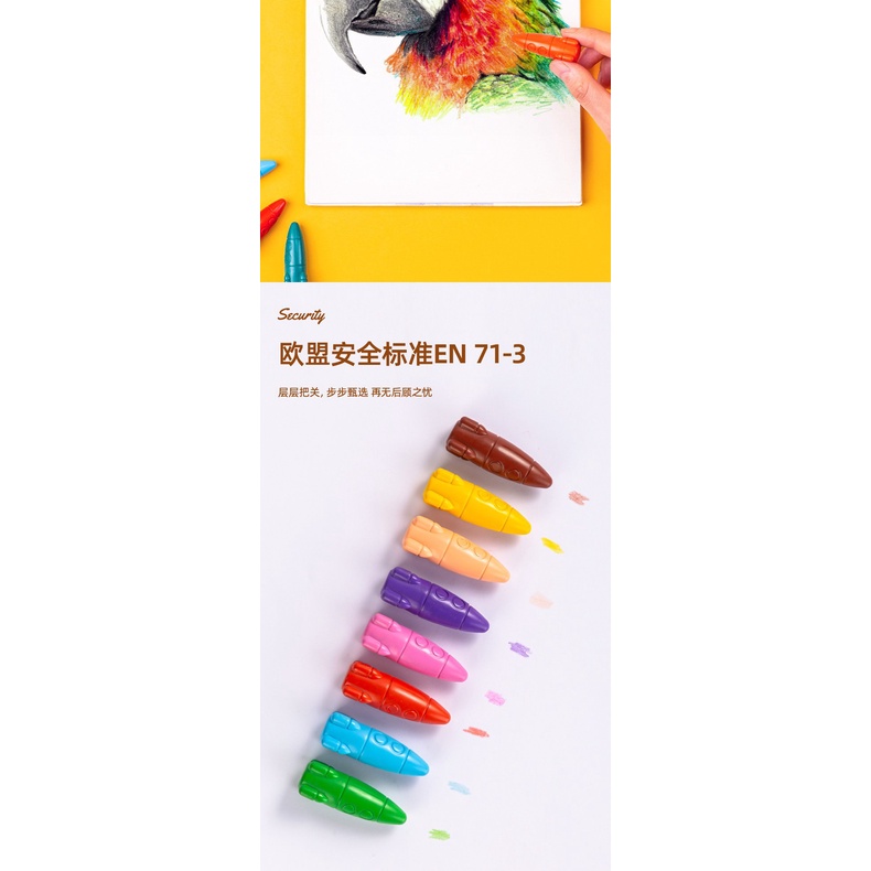 Hộp Sáp Màu Hữu Cơ Tàu Vũ Trụ 24 Màu, Ném Không Gãy, Không Phai Màu Ra Tay