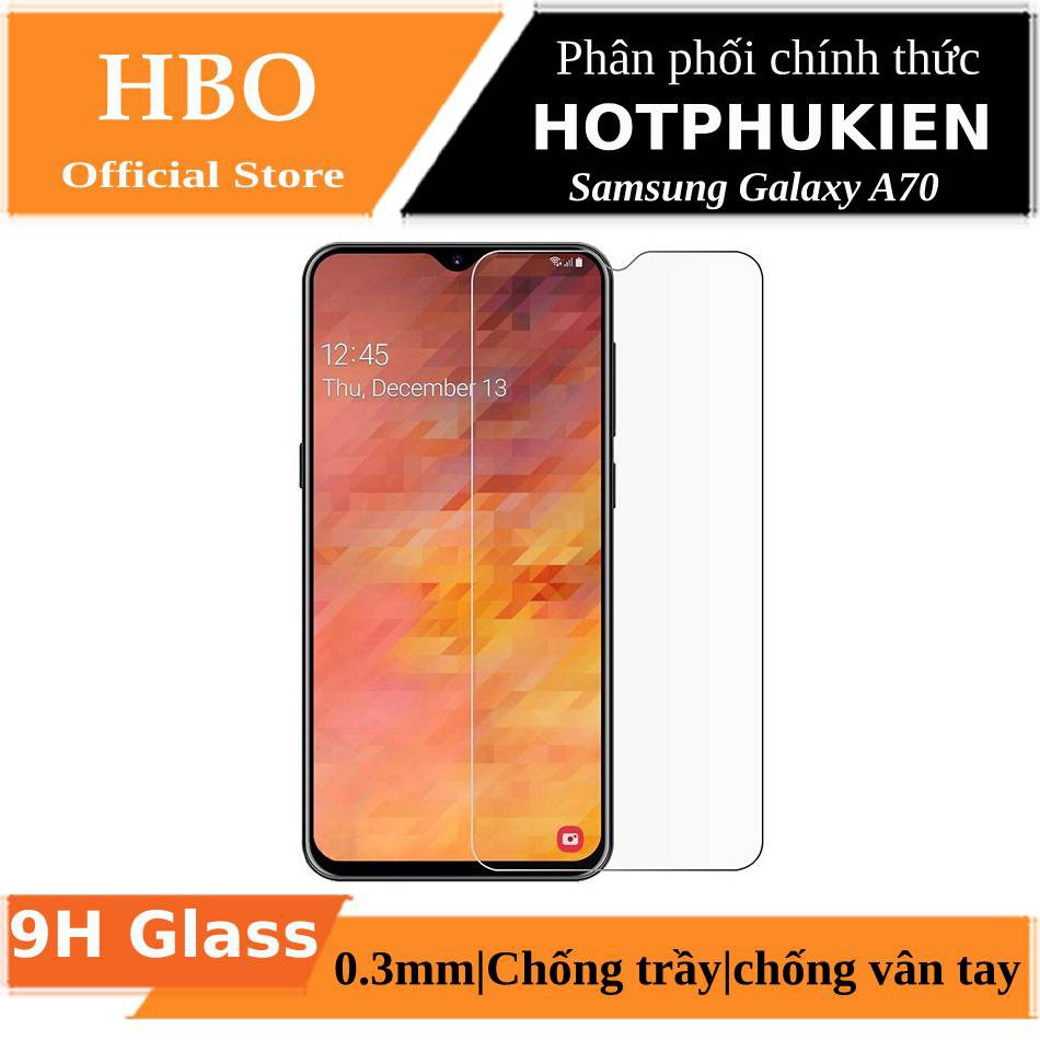 Miếng dán kính cường lực HBO cho Samsung Galaxy A70 (0,3mm, độ cứng 9H, chống trầy) - Hàng nhập khẩu