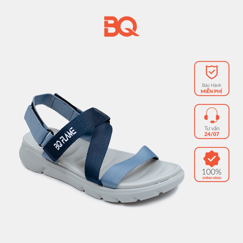 Giày sandal nam nữ đi học quai chéo đế bằng đẹp SD BQ029