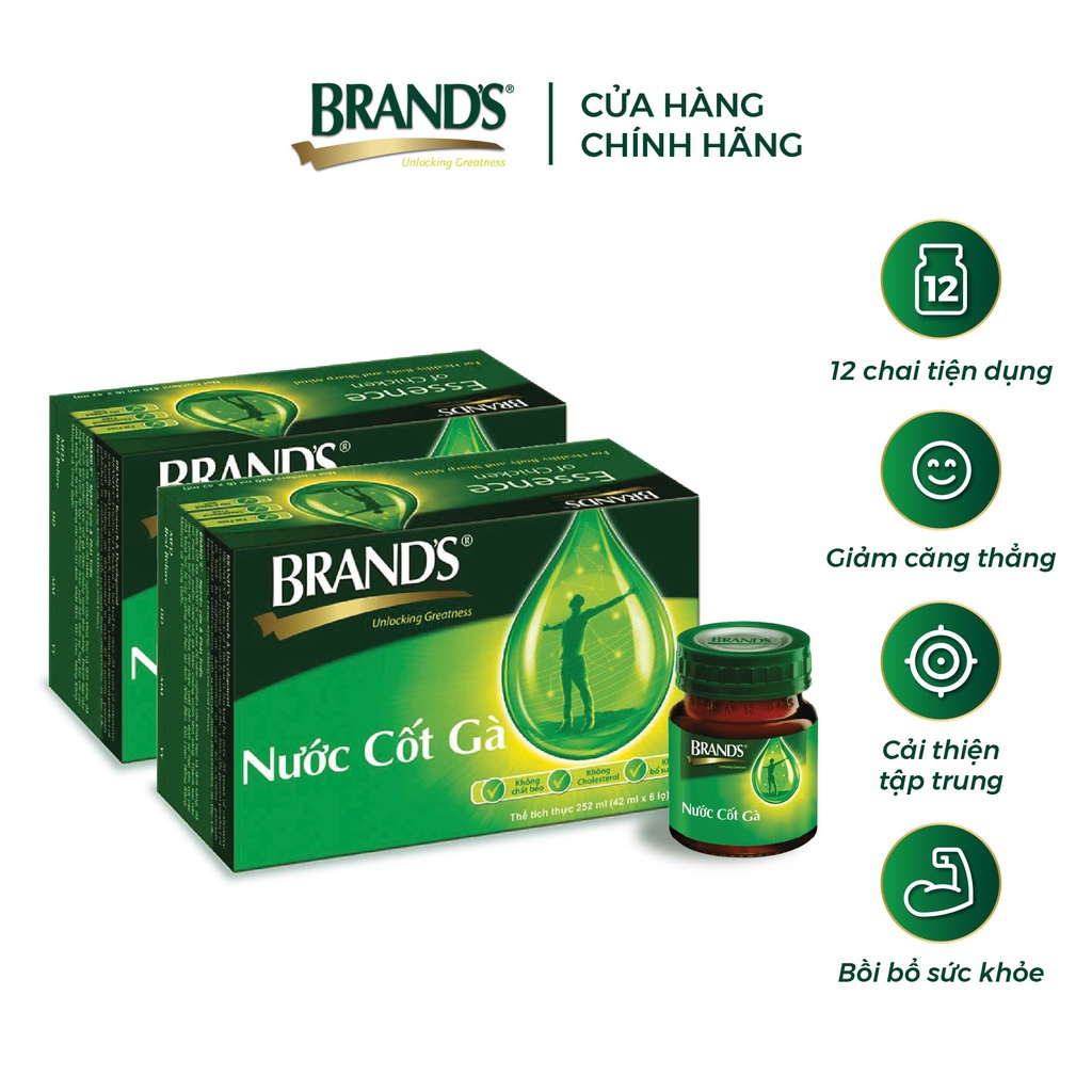 Combo 2 Hộp 6 Chai Nước Cốt Gà BRAND'S (42ml/Chai)