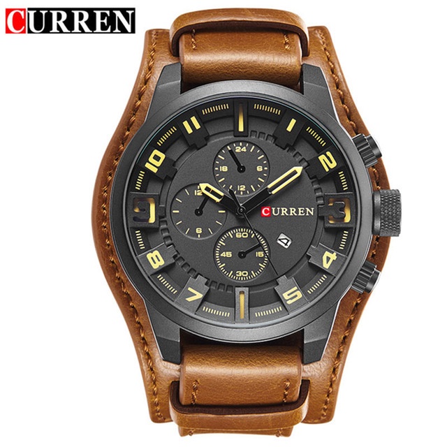 Đồng hồ CURREN 8225X dây đeo bằng da sang trọng thời trang cho nam