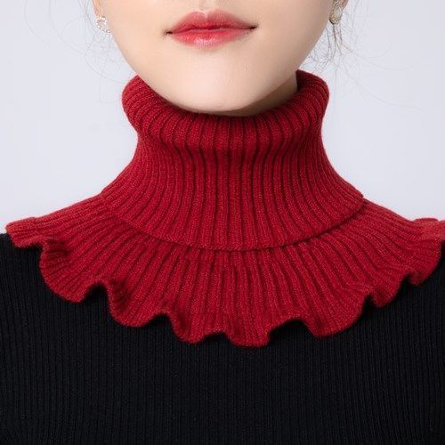 Cổ áo giả dạng đứng bằng len giữ ấm mùa thu và đông giữ ấm chống lạnh chất liệu dệt kim thời trang Hàn Quốc dành cho nữ | BigBuy360 - bigbuy360.vn