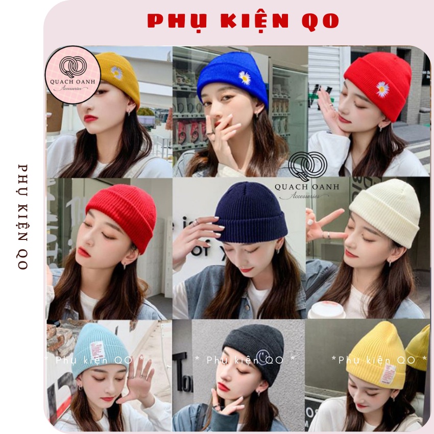 Mũ len hoa cúc thời trang phong cách Hàn Quốc - MU07