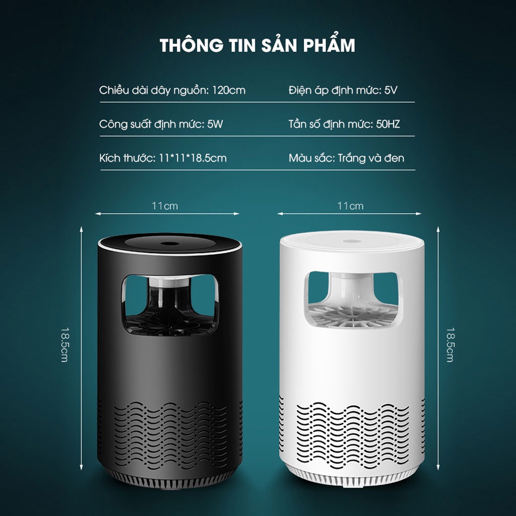 Đèn Bắt Muỗi, Máy Bắt Muỗi Côn Trùng Thông Minh SmartWork [Công Nghệ Đức - Đèn Led UV Tím]