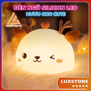 Đèn ngủ silicon hươu con cute, đèn ngủ để bàn silicon trang trí decor – luxstore