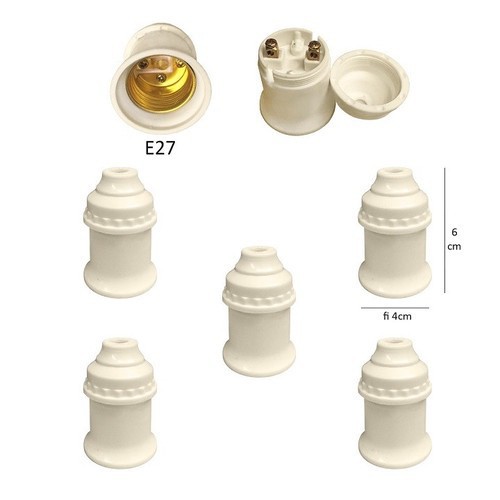 Bộ 5 Đui đèn E27 đuôi xoáy 27mm treo thả thông dụng