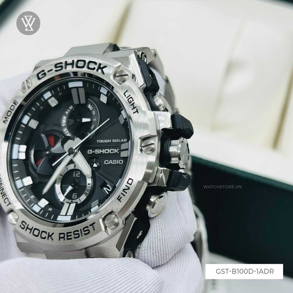 Đồng Hồ Điện tử Nam Casio G-Shock WATCHSTORE GST-B100D-1ADR Thiết Kế Mặt Kính Khoáng Tròn 53.8mm Phong Cách Lịch Lãm