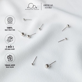 Khuyên tai bạc bông tai bạc nữ bi bạc bi minidot basic đơn giản thời trang dạng nụ moonsilver