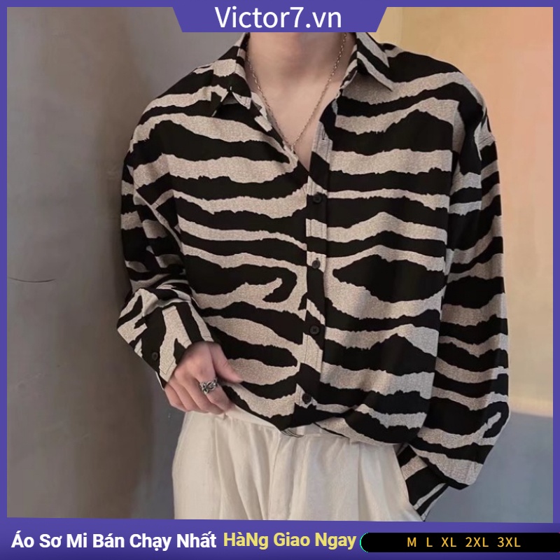 Áo Sơ Mi Tay Dài Họa Tiết Da Báo Thời Trang Cho Nam Simple áO Sơ Mi DàI Tay Unisex SọC Ifashion QuầN áO Nam Bigsize