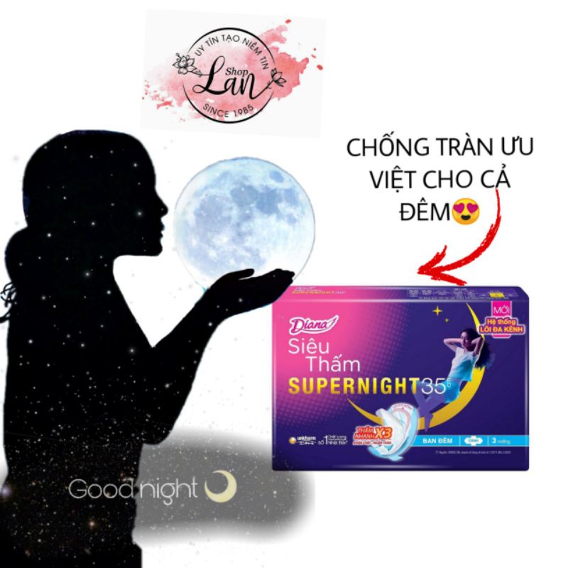 BĂNG VỆ SINH BAN ĐÊM DIANA 35CM - Hàng chính hãng