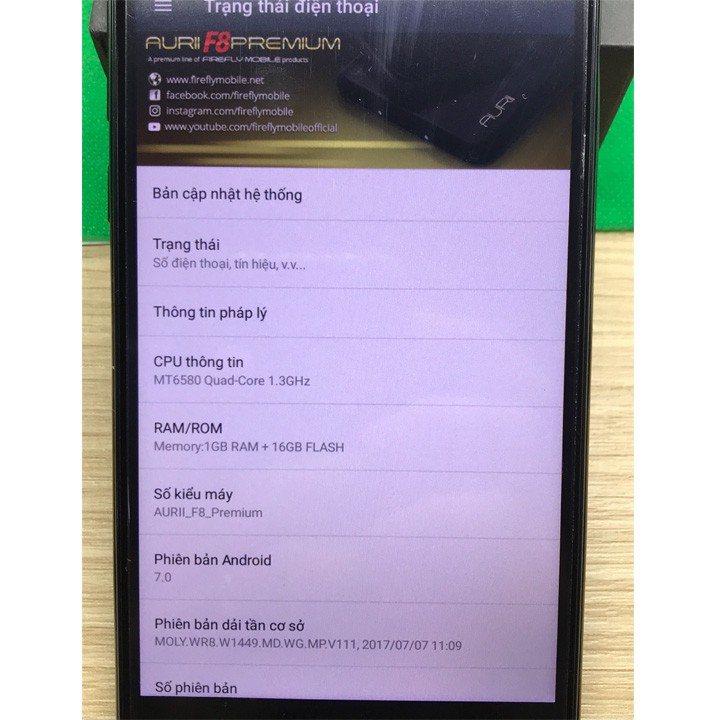 Điện thoại Firefly Mobile Aurii F8 Premium Camera 13Mp màn hình 5.5 RAM 1GB ROM 16GB hỗ trợ SD card lên đến 128GB | WebRaoVat - webraovat.net.vn