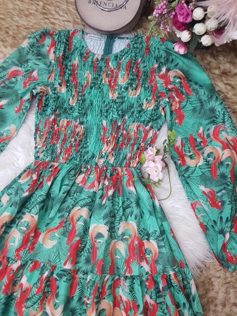 ĐẦM MAXI TAY DÀI IN HOA 3D CHẠY NHÚNG SIÊU HOT HP08012230 | BigBuy360 - bigbuy360.vn