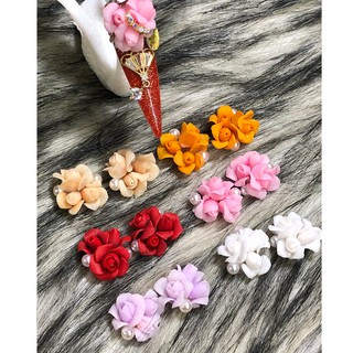 Hoa hồng 3 bông - Hoa bột đính móng H10