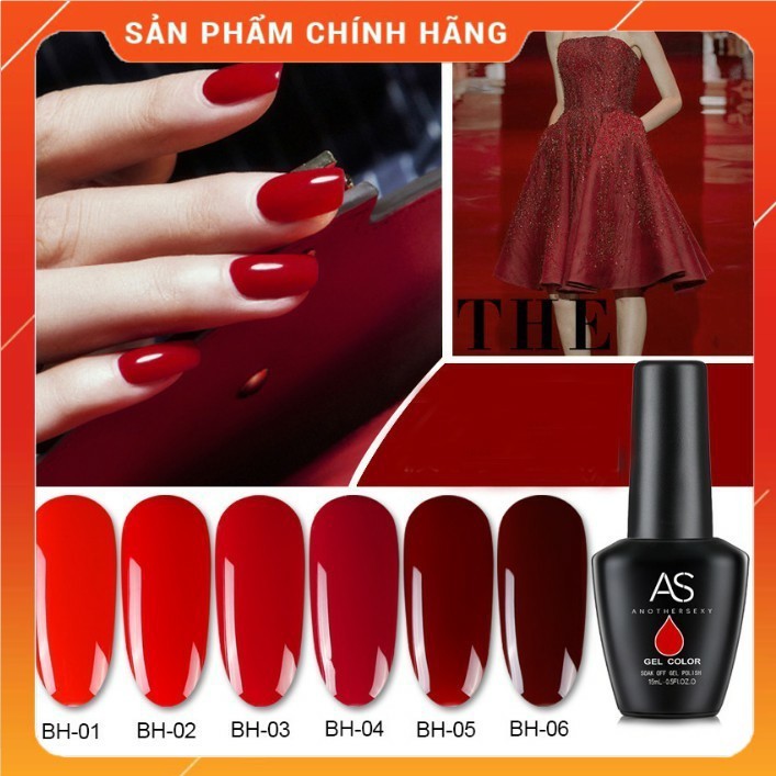 Sơn gel AS đỏ bordeaux red chọn màu lẻ Thiên Di Nail