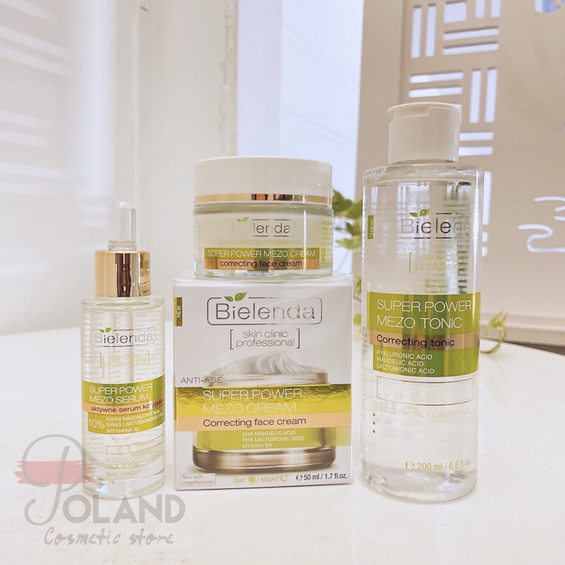 Serum Bielenda Super Power Mezo Skin Clinic Correcting 30ml dưỡng da trắng sáng, căng bóng, mờ thâm