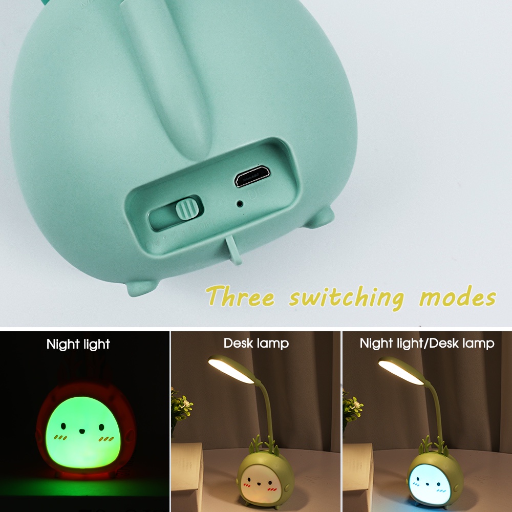 Đèn LED Đọc Sách Bảo Vệ Mắt Ba Tốc Độ Sạc USB Họa Tiết Hoạt Hình Dễ Thương Dành Cho Trẻ Em