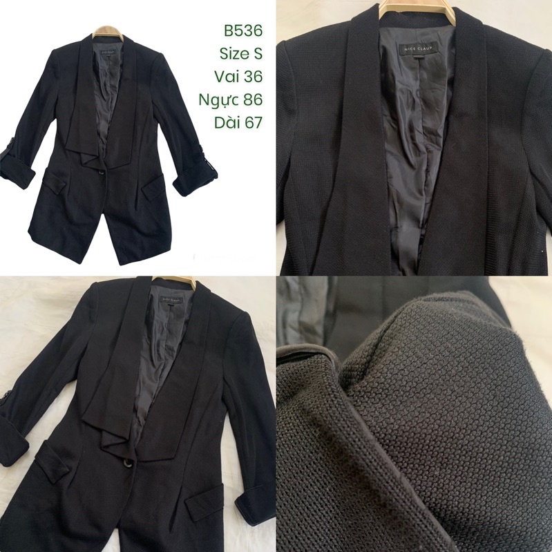 Áo khoác vest/blazer B536 chất dày dặn 2hand Hàn si tuyển ảnh thật