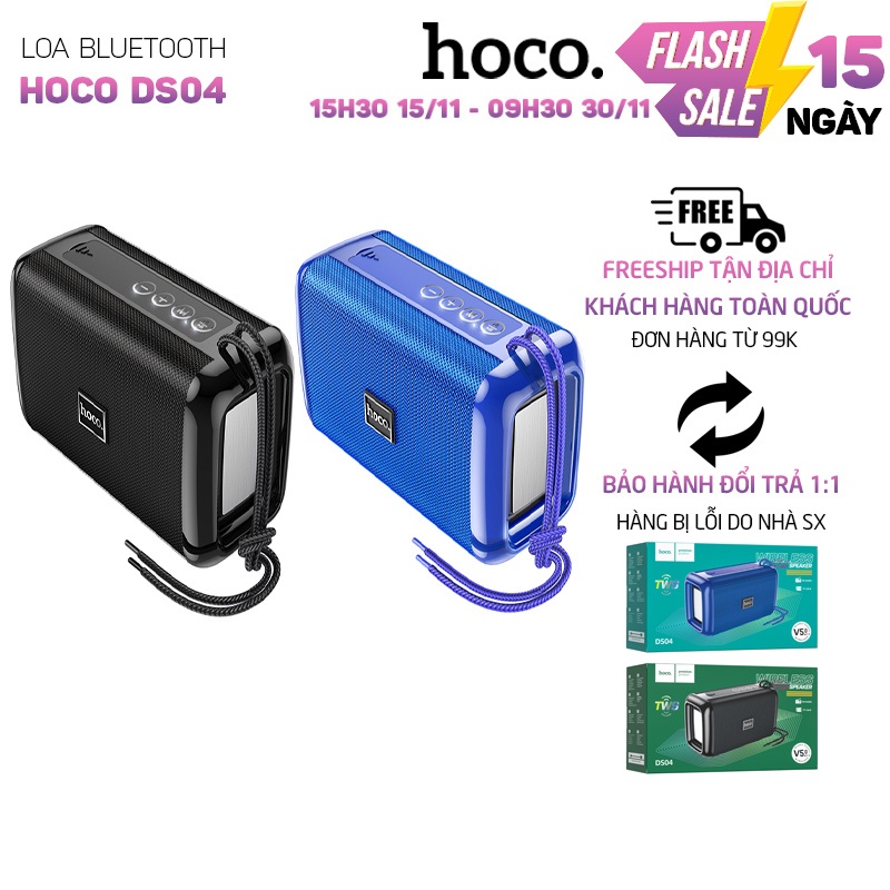 Loa Bluetooth Hoco DS04 V5.0, nghe nhạc sống động, pin trâu, tương thích nhiều thiết bị