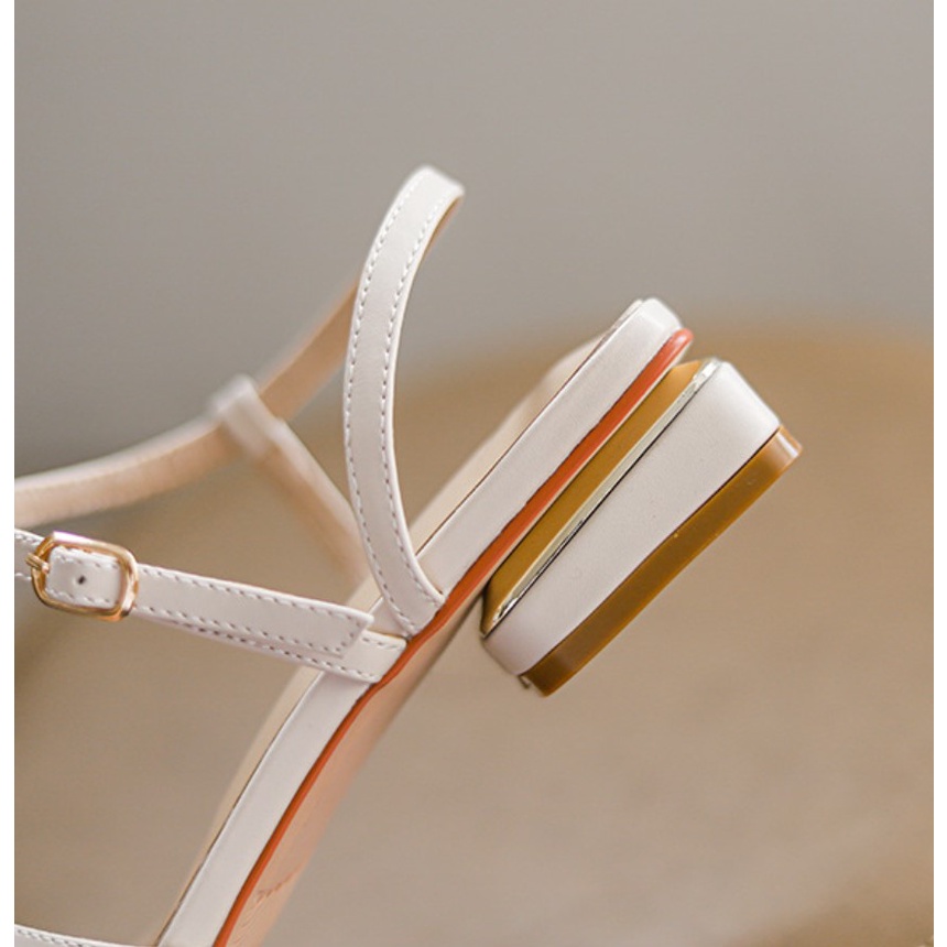Sandal Cao Gót Nữ Quai Mảnh Đế Bằng Gót Vuông 3cm Mũi Vuông Thời Trang-tiemgiaydazzling DA732