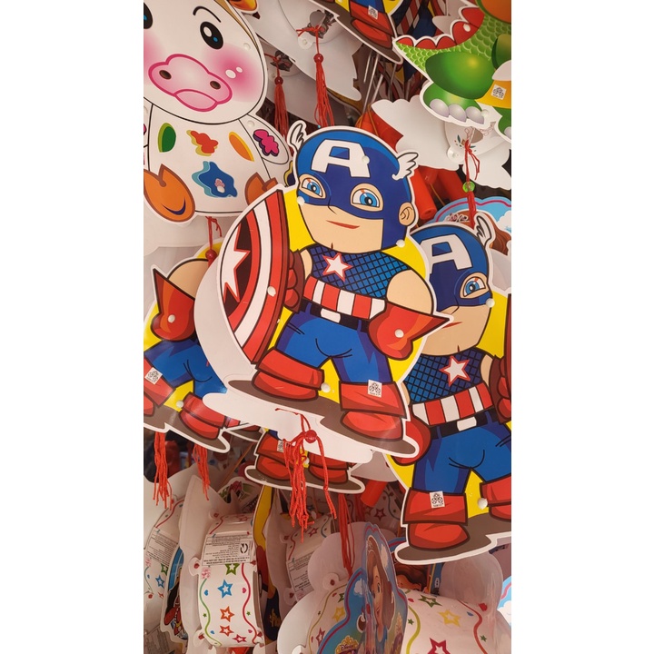 Đèn lồng trung thu tự ghép 2 mảnh hình hoạt hình nhân vật cổ tích, siêu nhân mẫu mới 2022 - hàng việt nam