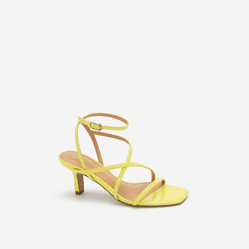 Vascara Giày Sandal Cao Gót Quai Mảnh SDN 0666 Màu Vàng Neon