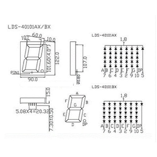 Đèn LED 7 đoạn kích thước  90x122mm có anode chung