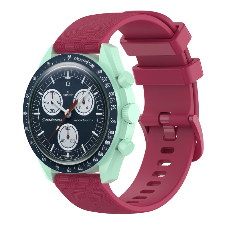 Dây Đeo Thay Thế Chất Liệu Silicon Màu Trơn Cho Omega Speedmast