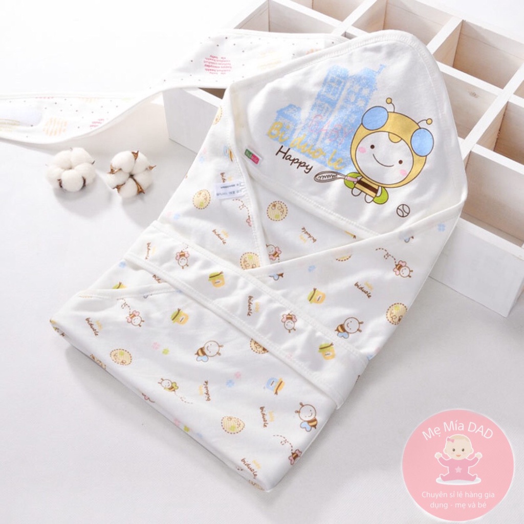 Chăn Ủ Cho Bé Sơ Sinh Cotton Mềm 2 lớp Cao Cấp