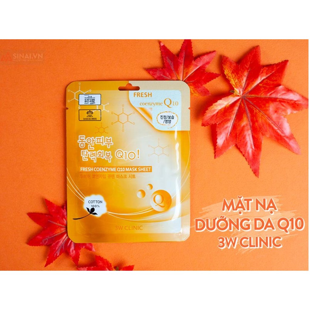 Mặt Nạ Bổ Sung Collagen 3W Clinic Fresh Coenzyme Q10 Mask Sheet 23ml