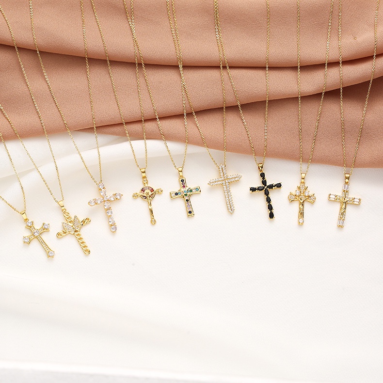 Vòng cổ XIAOBOACC inox dài 45cm+5cm mạ vàng phối mặt tùy chọn đính đá zircon chống dị ứng thời trang cho nữ