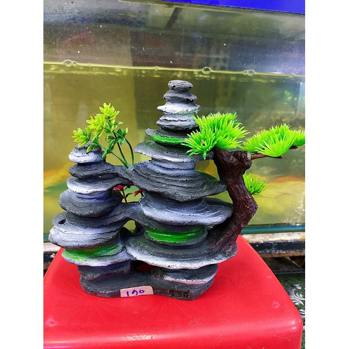 TIỂU CẢNH TRANG TRÍ HỒ CÁ NON BỘ 16X9X20CM