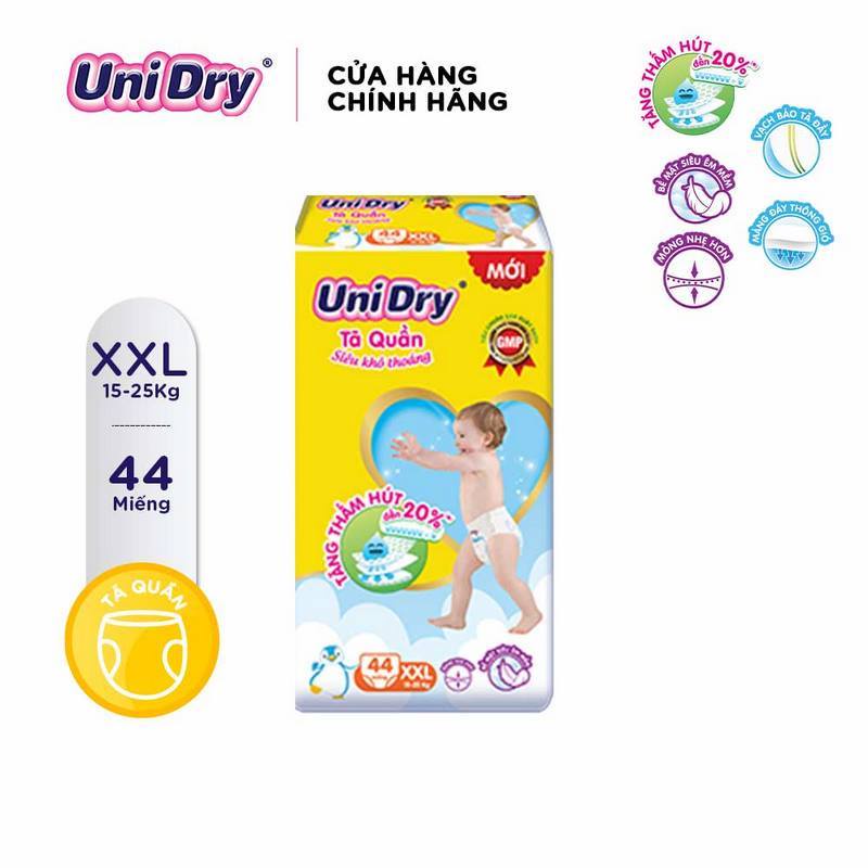 Tã quần UniDry Siêu khô thoáng gói Jumbo size M60/L54/XL48/XXL44