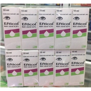 10 Chai Nước muối Efticol 10ml rửa mắt, lấy bụi bẩn