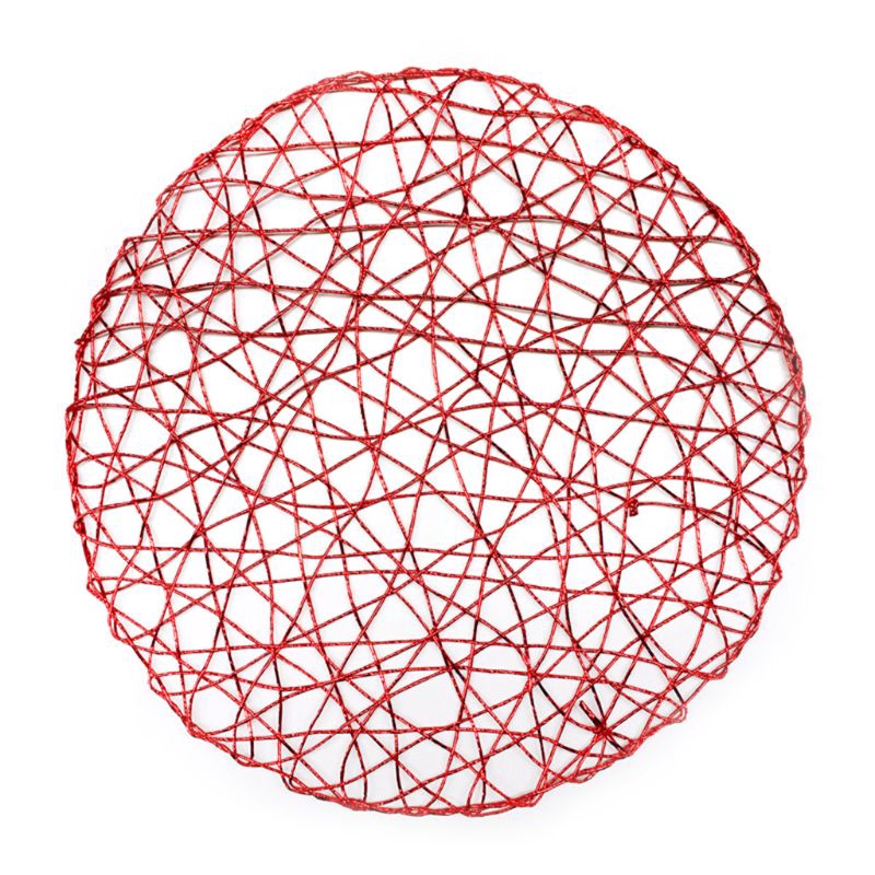 Miếng lót đĩa bàn ăn hình tròn kiểu lưới chống trượt đường kính 38cm bằng nhựa PP