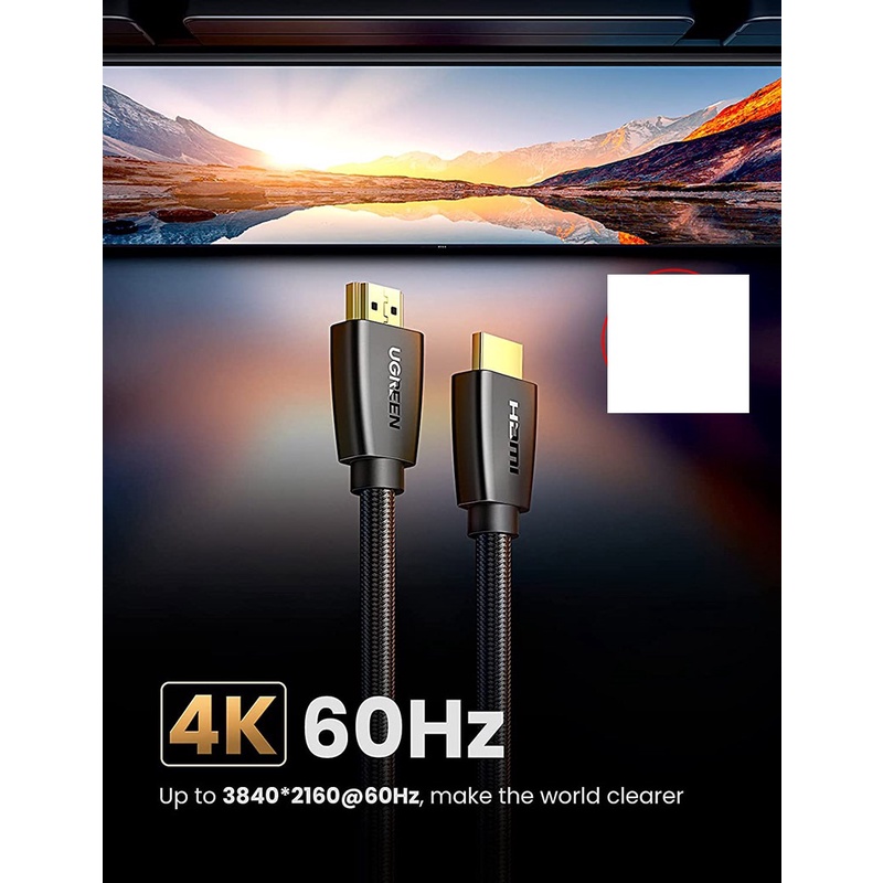 Cáp HDMI 2.0 dài 1m hỗ trợ full HD 4Kx2K chính hãng Ugreen 40408 cao cấp