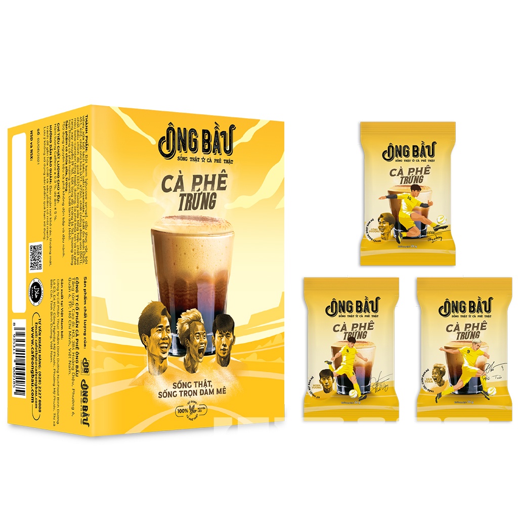 THÙNG 12 HỘP Cà Phê Trứng Ông Bầu,OB Café Hộp 240g/10 Gói-TUH