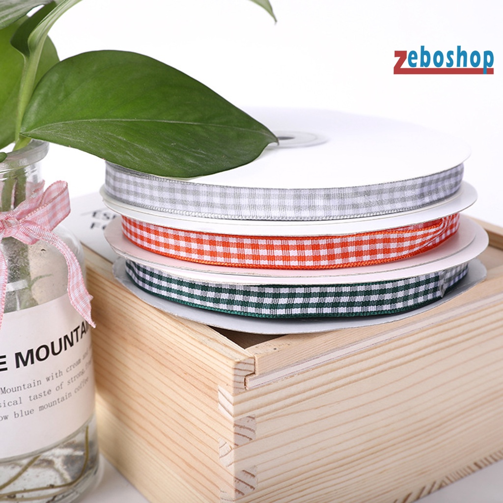 1 Cuộn Dây Ruy Băng Kẻ Sọc Caro Thắt Nơ Dễ Phối Đồ Trang Trí Hộp Quà Cho Bữa Tiệc DIY