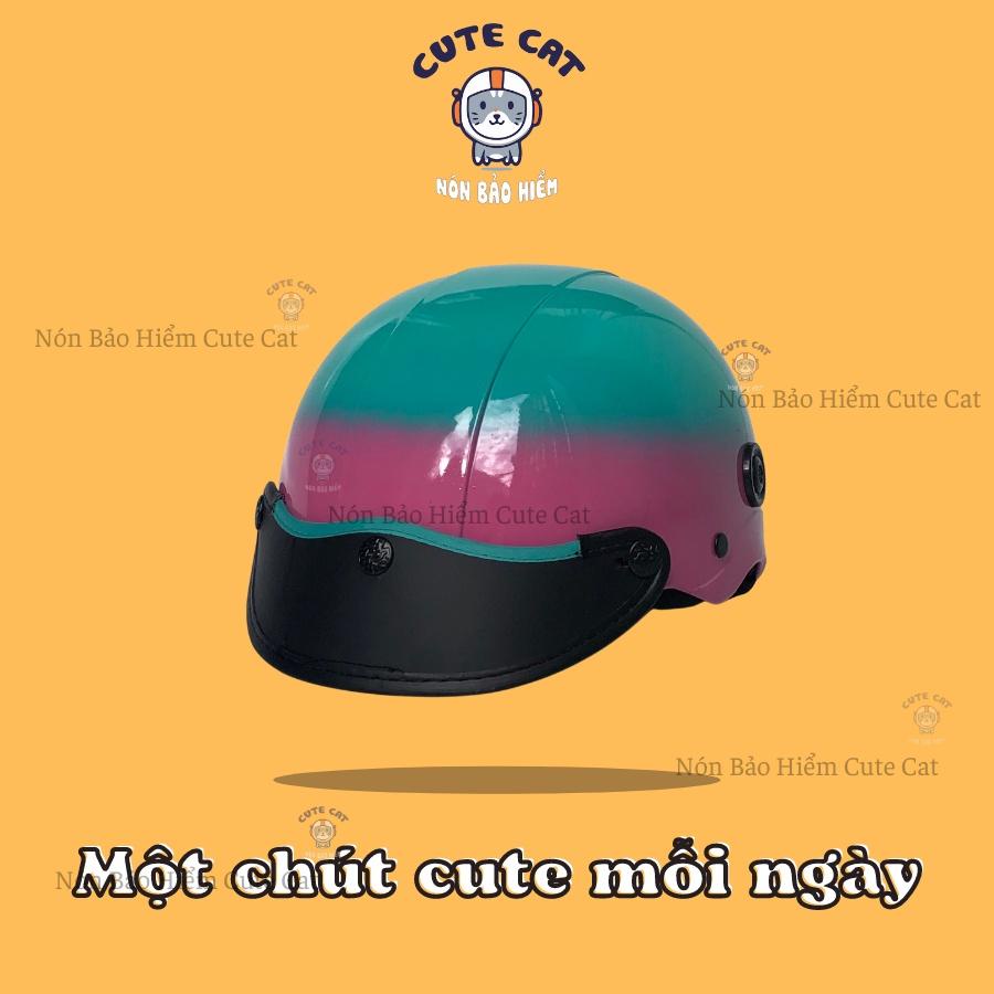 Nón Bảo Hiểm Sơn 2 Màu Chất Liệu Nhựa ABS Cứng Cáp Gọn Nhẹ Có Nhiều Màu Lựa Chọn Tem Mác Đầy Đủ CUTE CAT.