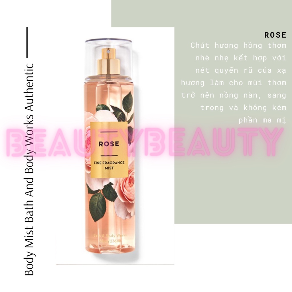 🎀 Xịt thơm body mist Bath and Body Works Rose