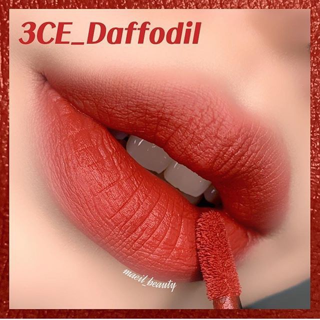Son 3CE Velvet Lip Tint Màu Daffodil – Đỏ Đất
