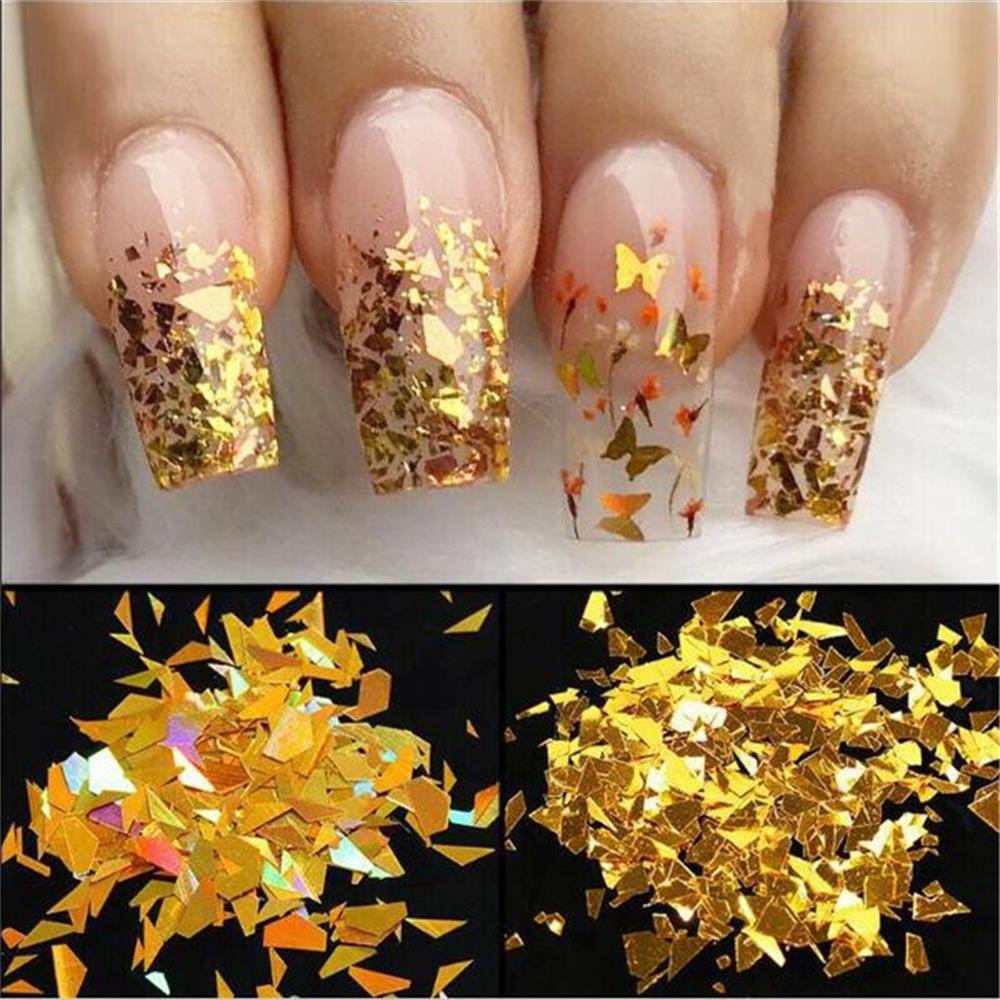 KAREN Nail Decoration|Flakes DIY Art Micro Laser Irregluar Nail Sequins New Manicure Decor 3D Nail Decoration Luminous Holographic Nail Art Glitter