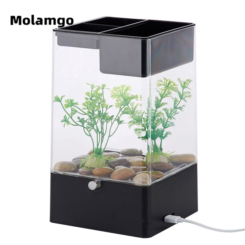 MOLAMGO  Bể Cá Cảnh Mini Tự Thay Nước Tiện Lợi