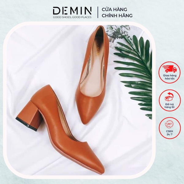 Giày Cao Gót Nữ DEMIN Da Lì 5P cao cấp cực êm mềm phong cách thanh lịch- DCG122